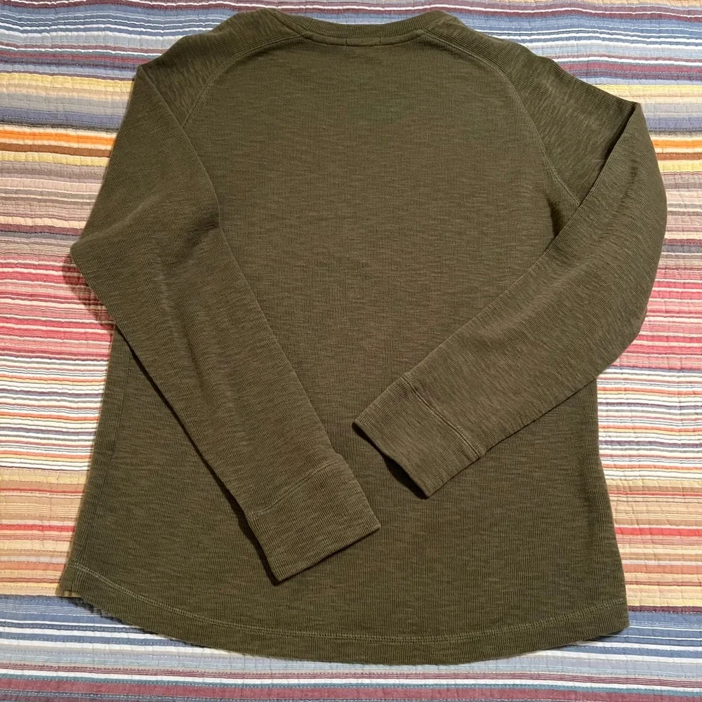 Banana Republic Men Olive Green Long Sleeve Crew Neck T-Shirt Size L